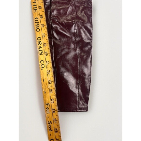 NEW Spanx Faux Patent Leather Leggings Womens Size Large Ruby Red High Rise - Picture 8 of 14